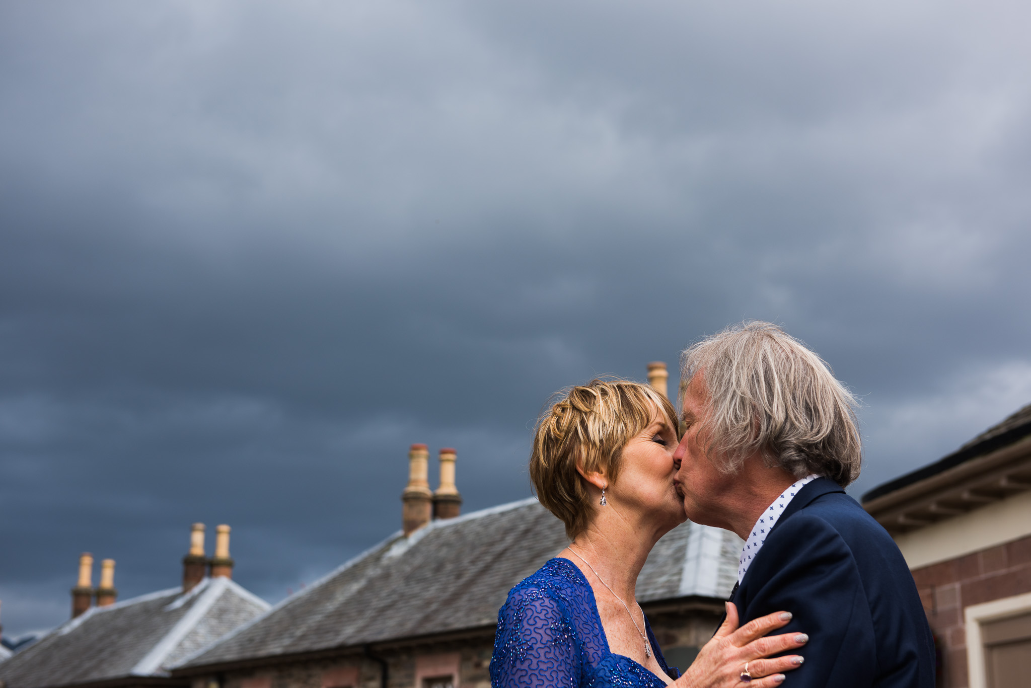 Wedding kiss in Luss, Loch Lomond