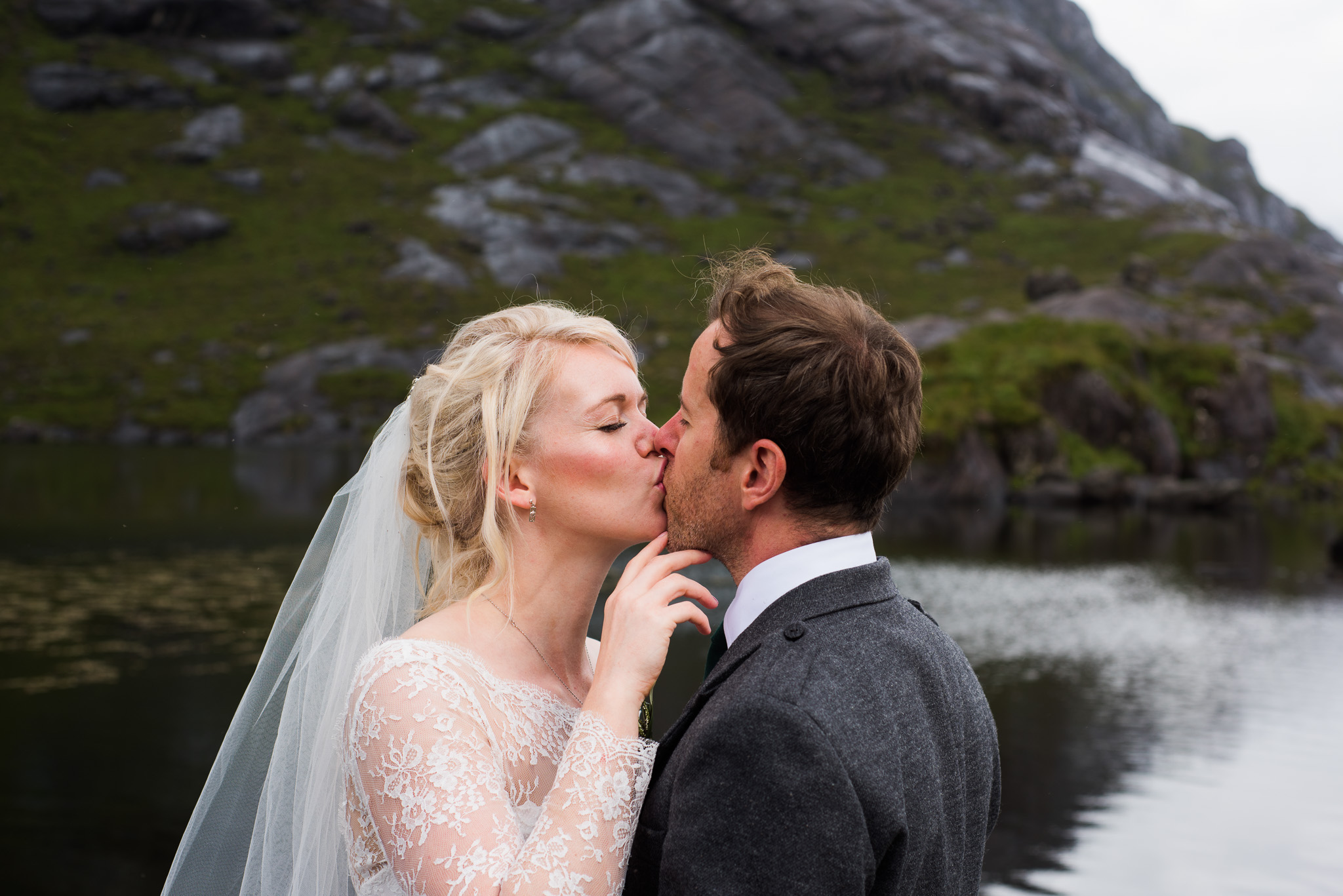 A Loch Coruisk kiss for Skye Elopement