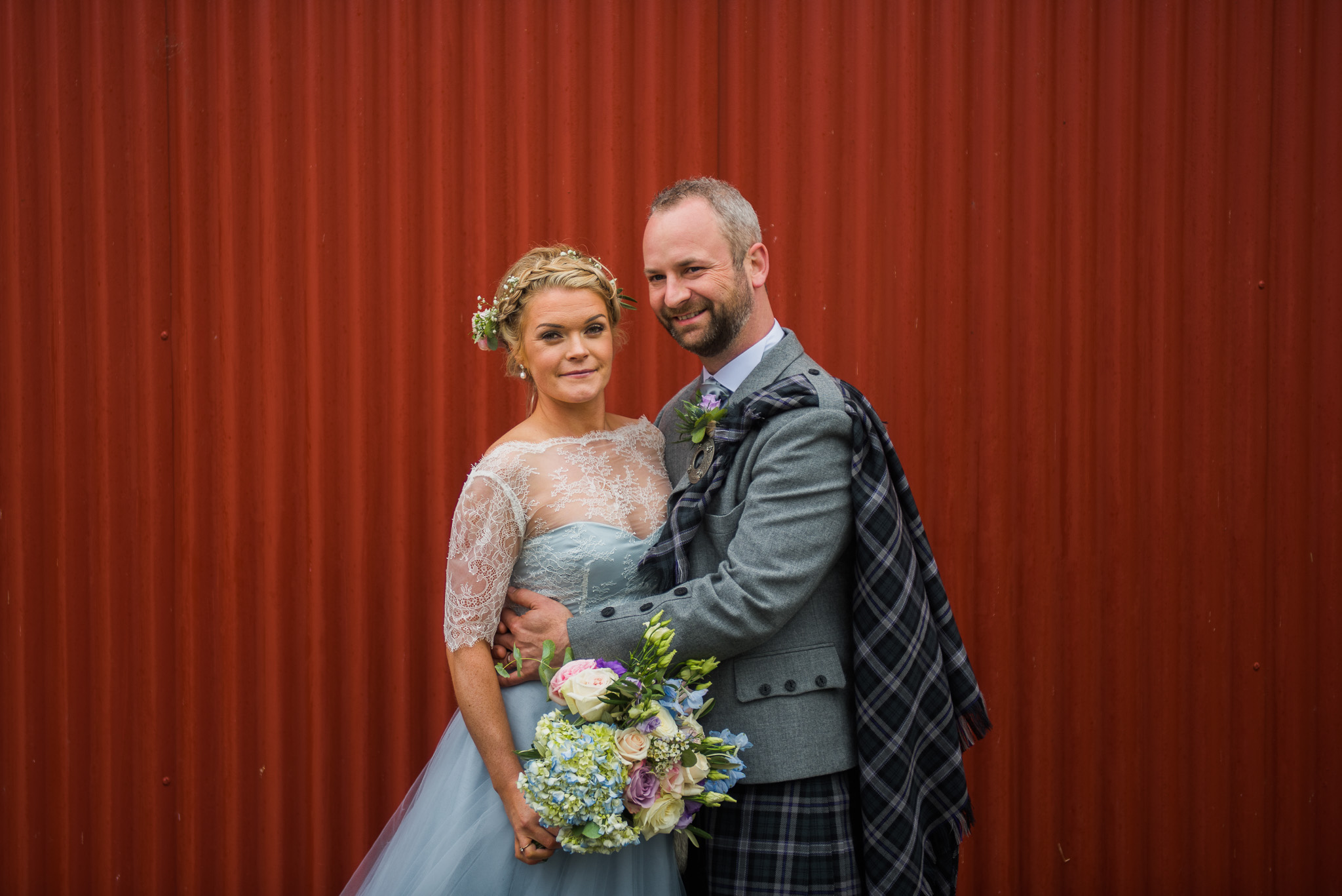 Bride and Groom at Dalduff Farm Wedding