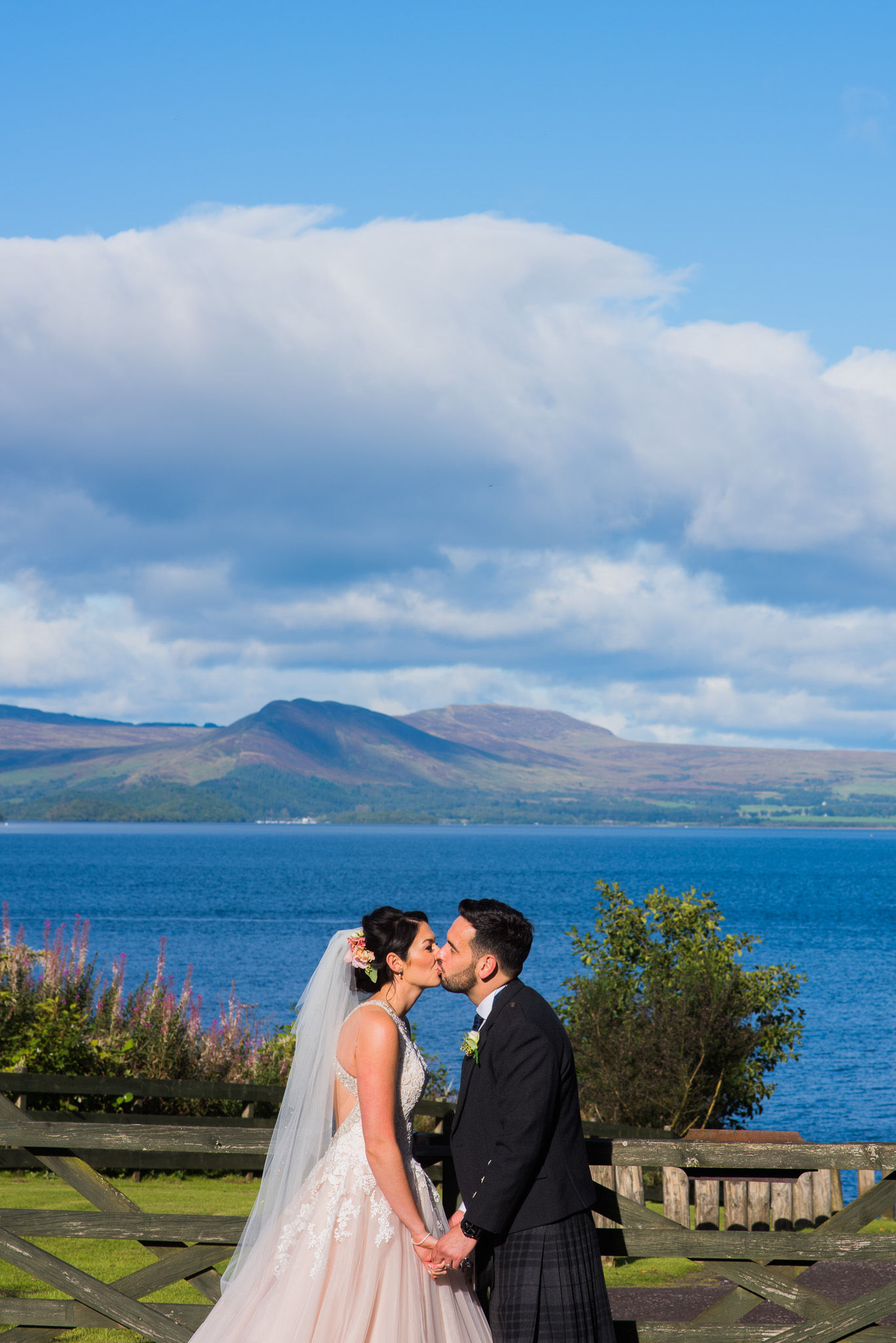 Bride and Groom at Loch Lomond Wedding