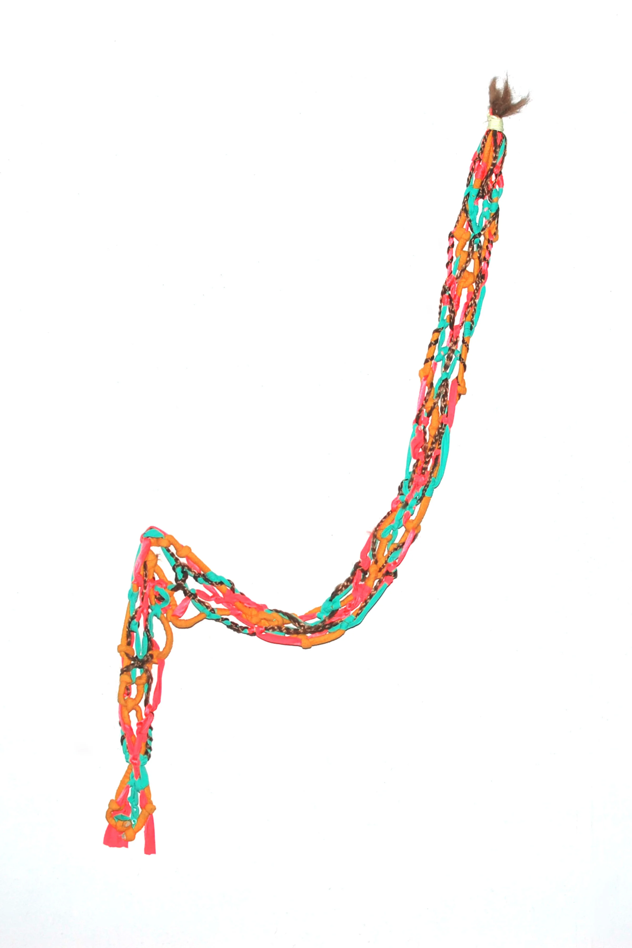   Hair Weave , 2015. &nbsp;Spandex, terrycloth cord, fake hair.&nbsp;78&nbsp;in&nbsp;x 60&nbsp;in x 2&nbsp;in. 