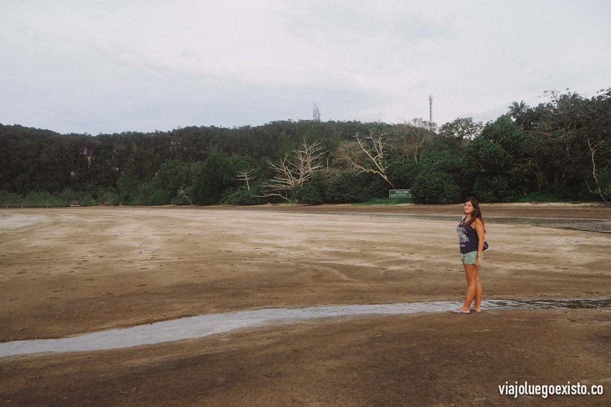  Tam disfrutando de la playa, aunque el baño está prohibido debido a que hay cocodrilos 