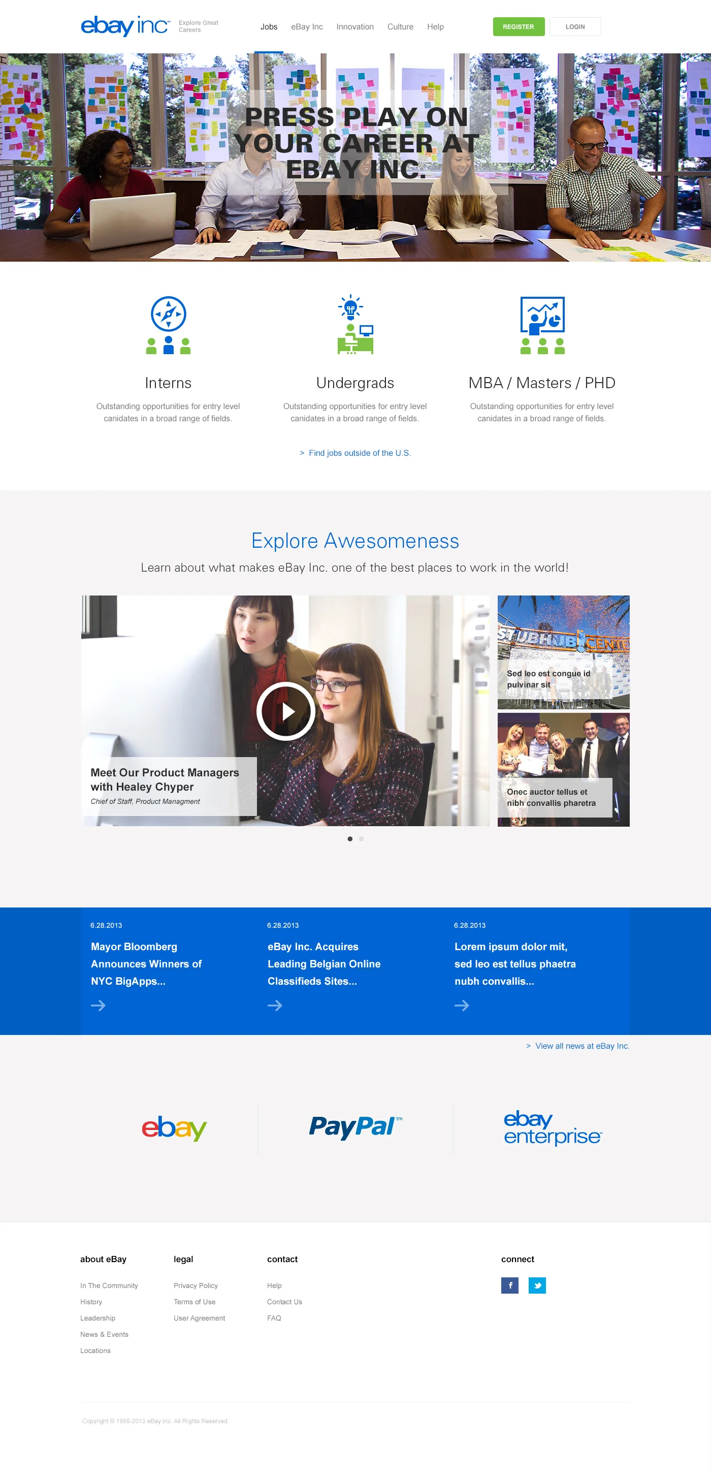 Reinventing the Careers Portal for eBay, Inc.