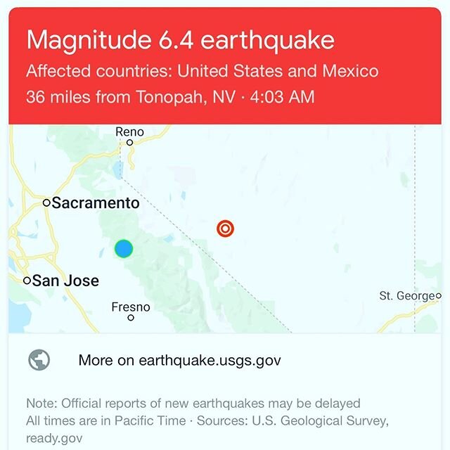 Wow!  I haven&rsquo;t felt an earthquake in years!  This one was pretty shaky!  #earthquake  #latenight #wow