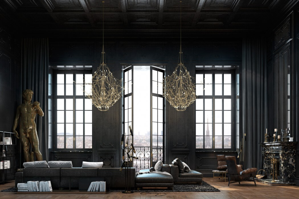 Moody contemporary Greige in a Paris apartment by Matt Watts, Home Adore .