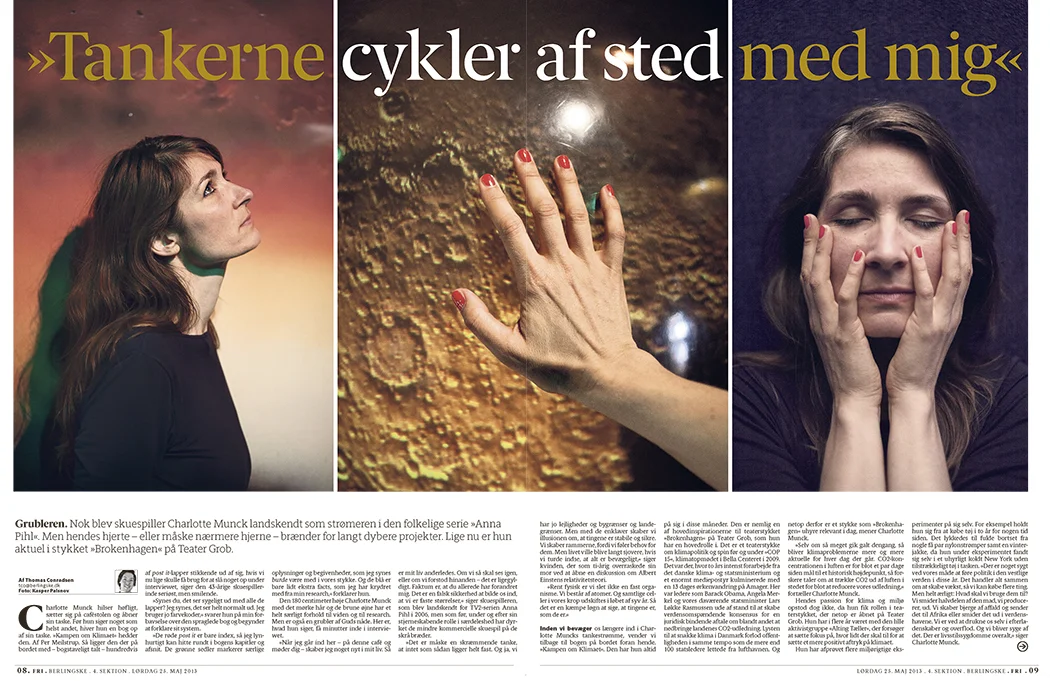 Skuespiller Charlotte Munck er på forsiden af dagens FRI tillæg i Berlingske. Køb avisen eller læs artiklen her .
–
Danish Actor Charlotte Munck shot as cover story for Berlingske Fri. Read it today.