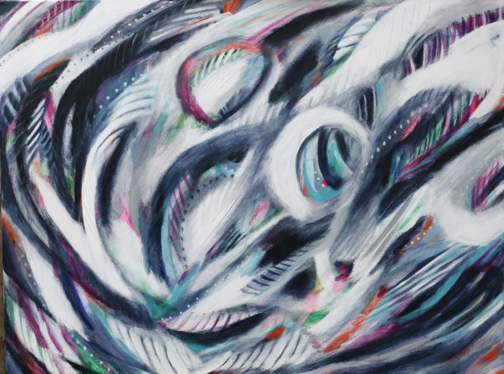 Custom painting commissioned by Kelly and Greg, titled 'Energies'.