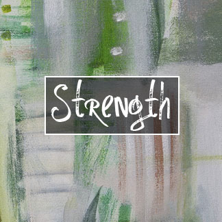 The above image is a swatch of the 'Strength' abstract art painting. Individual stripes and triangles are unique.