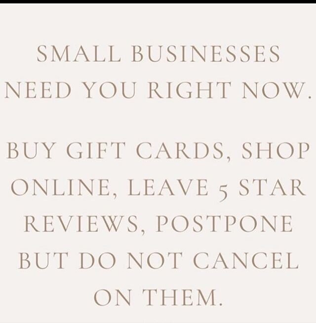 Remember you can support small businesses with likes,shares,repost,reviews,referrals. A lot of people are struggling right now with clients cancelling,events postponed, &amp; everyone in isolation. Please take 2 minutes or less out of your time to ma