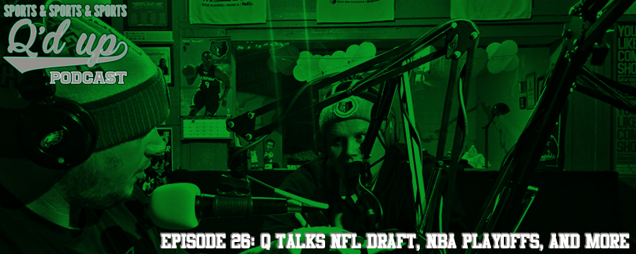 Q is joined by CJ and Tim to break down this years NFL draft, the NBA Playoffs, and more! Did Dallas roll the dice? Do Kevin Durant and Andrew Luck have parallel careers? Tune in! Check out Side Street Grill and 35 Florence right here in Memphis, TN. Great food, GREAT DRINKS!