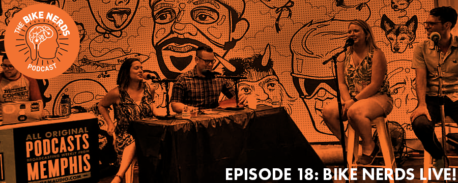 The week before Kyle headed west to Colorado, the Bike Nerds held a live show at the Bikesmith bike shop in Memphis. Sara and Kyle were joined by old friends and family, share stories of biking adventures in Memphis, and go head to head with audience members the first ever Bike Nerds Trivia.