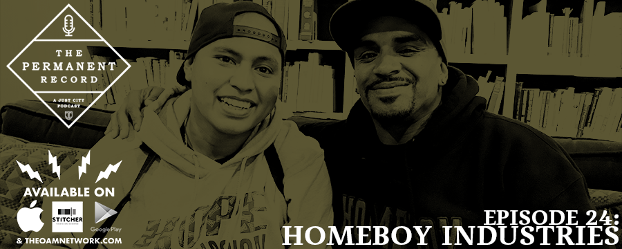 Homeboy Industries bills itself as the largest gang intervention program on the planet. There is little doubt that this unassuming collection of neighbors has transformed thousands of lives and saved thousands more. The Homies, as they are known, give tours, bake bread, learn trades, and generally invest in each other and their neighborhoods. Two Homies, Omar and Jason, were in town recently with Homeboy founder Father Greg Boyle, and we sat down with them for a few minutes to get the inside scoop. It was a delightful conversation that we hope you enjoy.  Learn more about Homeboy at  homeboyindustries.org . Listen to a brilliant conversation with Father Greg  here .