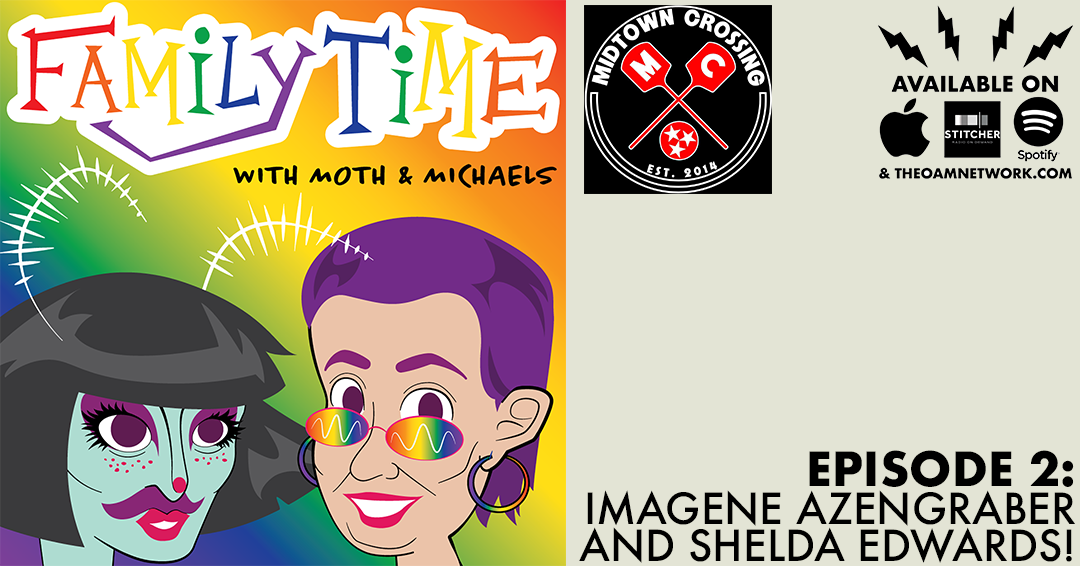Hello Family Timers! Today Lisa and Mothie will be discussing butter pies and design pop-ups with everyones favorite dirty church lady drag superstar Imagene Azengraber and Shelda Edwards, Family Time’s official designer and the founder of The Hive …