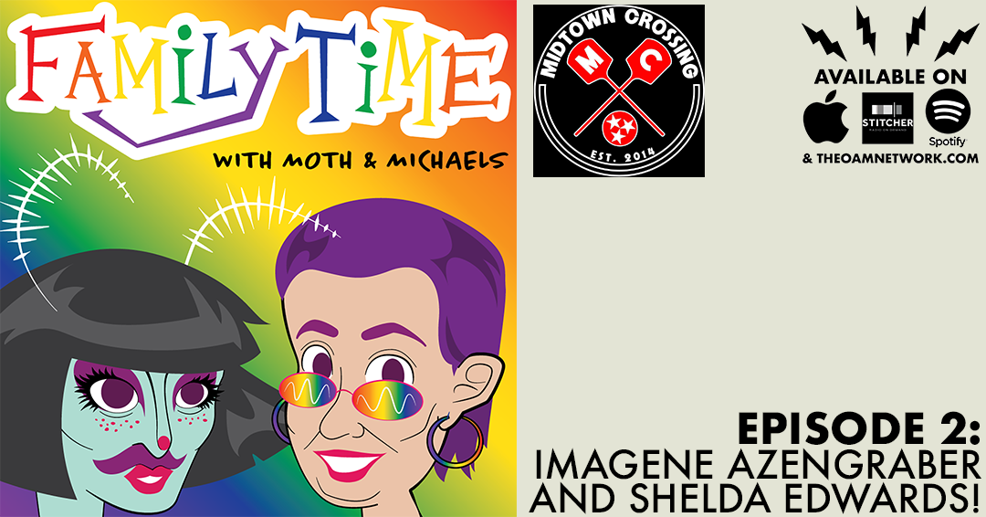 Hello Family Timers! Today Lisa and Mothie will be discussing butter pies and design pop-ups with everyones favorite dirty church lady drag superstar Imagene Azengraber and Shelda Edwards, Family Time’s official designer and the founder of The Hive Collective! So put your buns in the oven and get ready for a little Family Time with Moth and Micheals! SPONSORED BY: Midtown Crossing Grill located at 394 N Watkins in Memphis, TN. A colorful tavern offering specialty pizzas & sandwiches, plus happy hour draft brews & trivia nights!