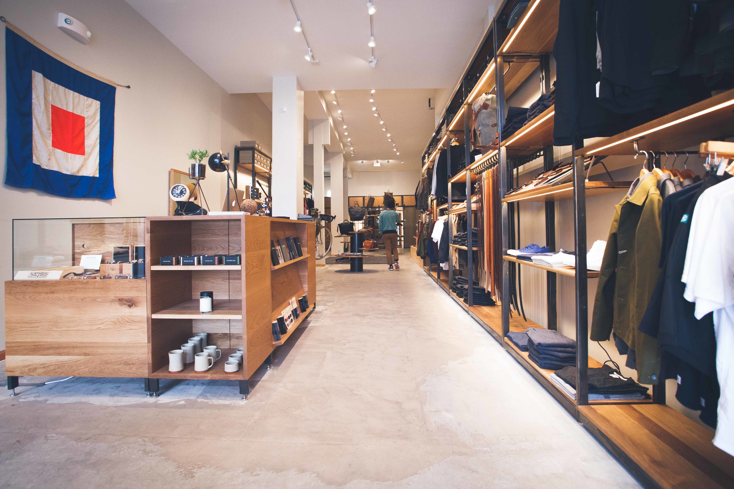 Retail Clothing & Leather Goods Display | Casework Interior Design | Portland, OR