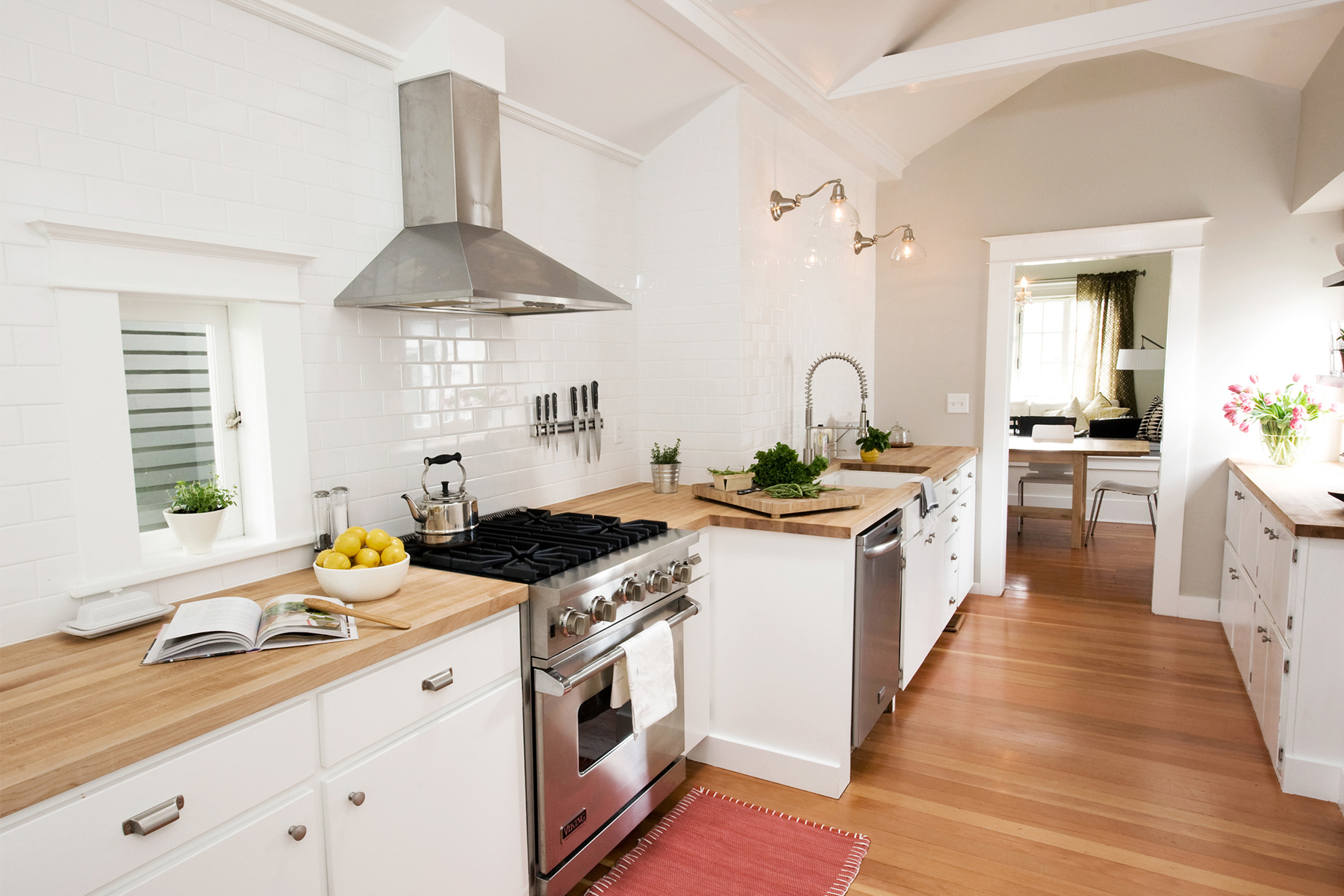 Open Bright Kitchen with Butcher Block Countertops | Casework Interior Design | Portland, OR
