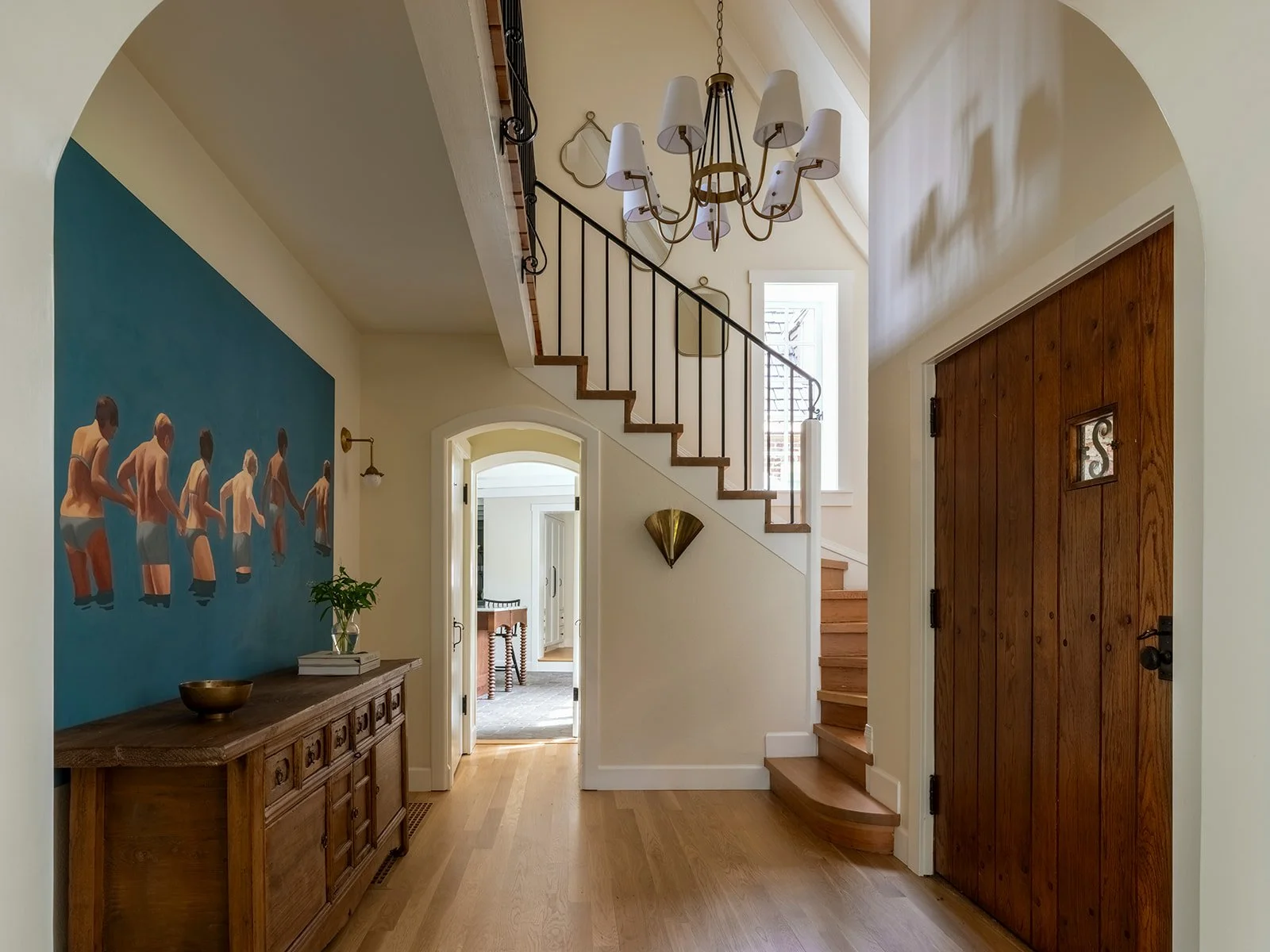 Lake Oswego historic home foyer featuring original architectural details