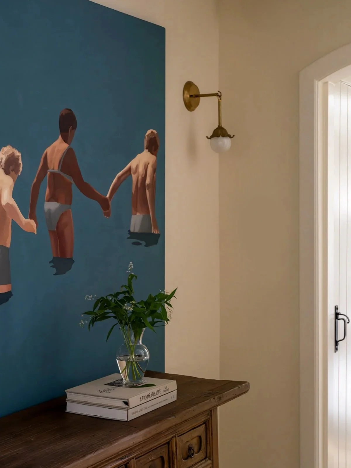 Renovated entryway blending historic character with modern design