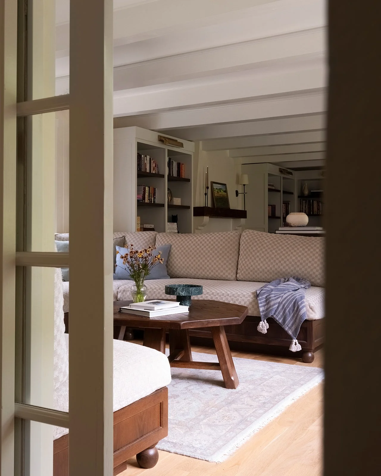 Lake Oswego historic home custom built-in sectional