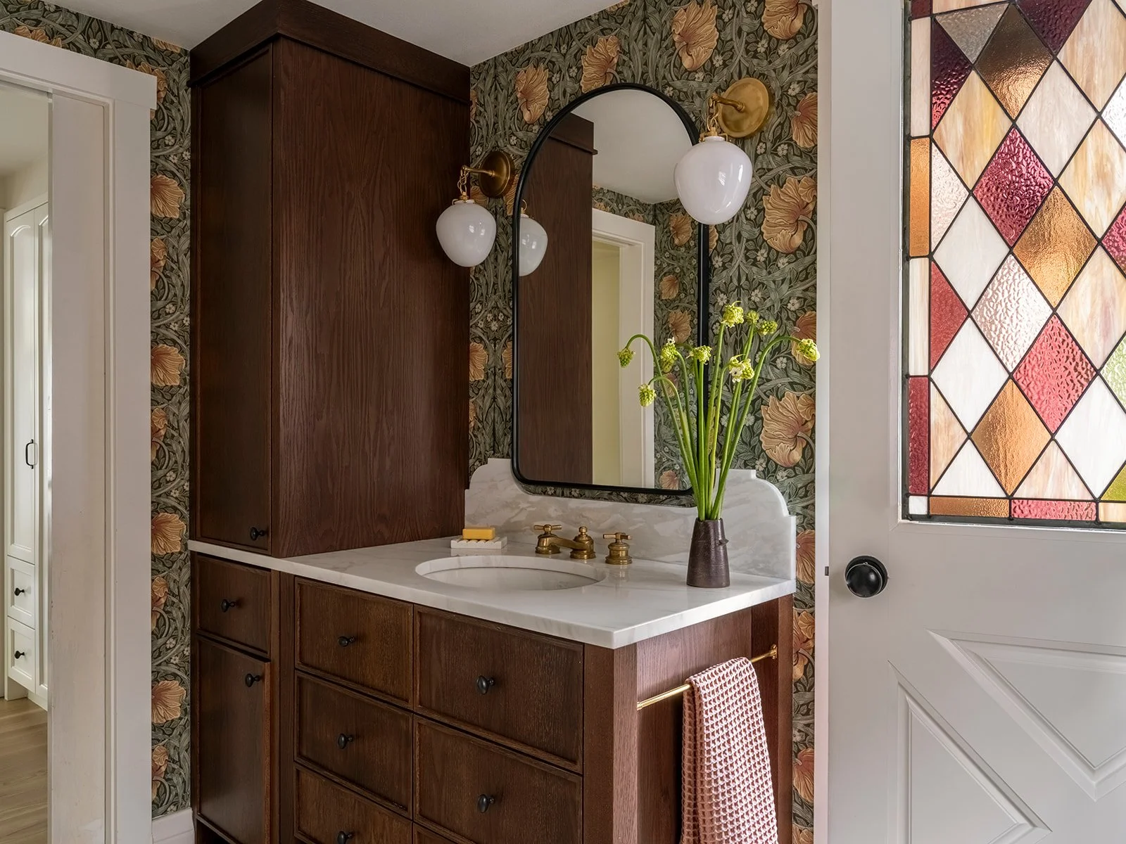 Lake Oswego powder bathroom in historic home