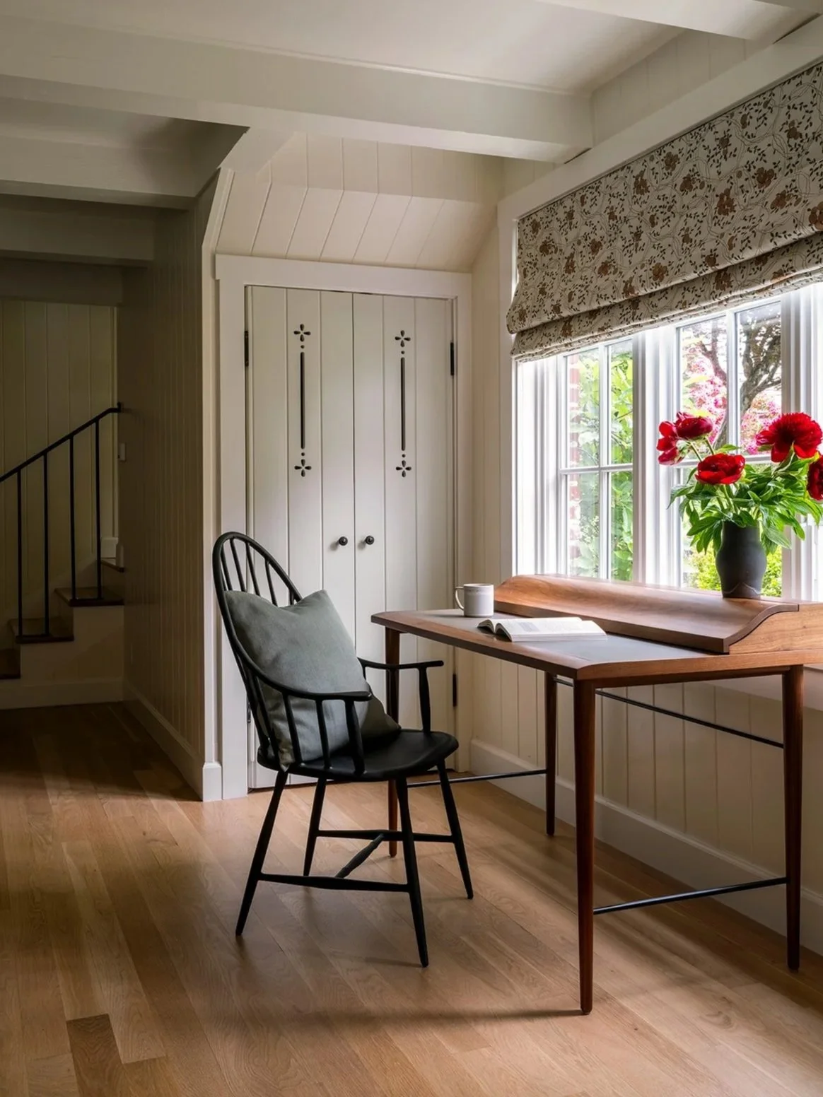 Historic Lake Oswego house office with custom window coverings