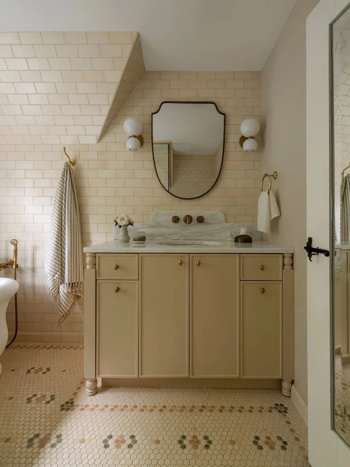 Historic Lake Oswego house bathroom with custom vanity