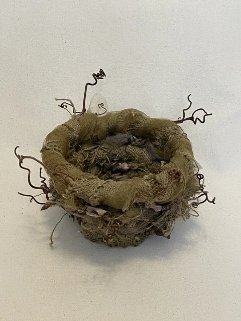 Jane J. Wilkie - TINY OLIVE BURLAP NEST.jpeg