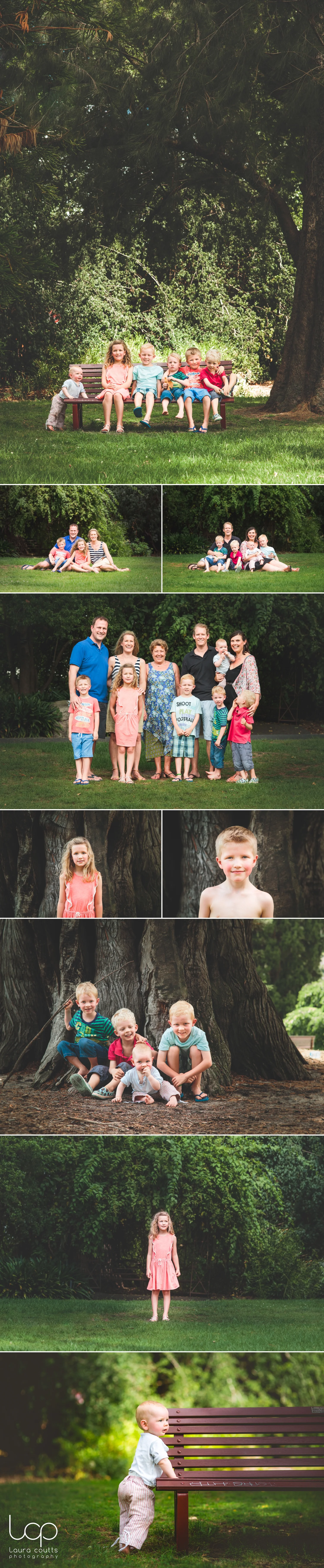 Melbourne family photography. Laura Coutts Photography. Extended family photo shoot in the Royal Botanical Gardens.