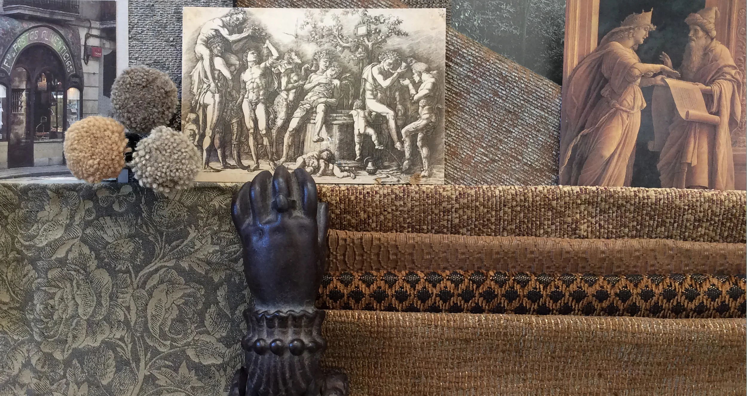 Weave Corp - Original designs for jacquard upholstery fabric created for this American weaving mill and inspired by classical European design.