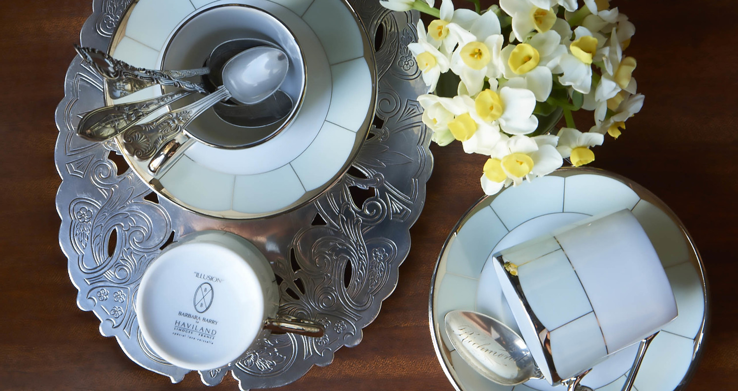 Barbara Barry for Haviland - The Illusion collection of Limoges porcelain dinnerware, developed in collaboration with Barbara Barry and Haviland.