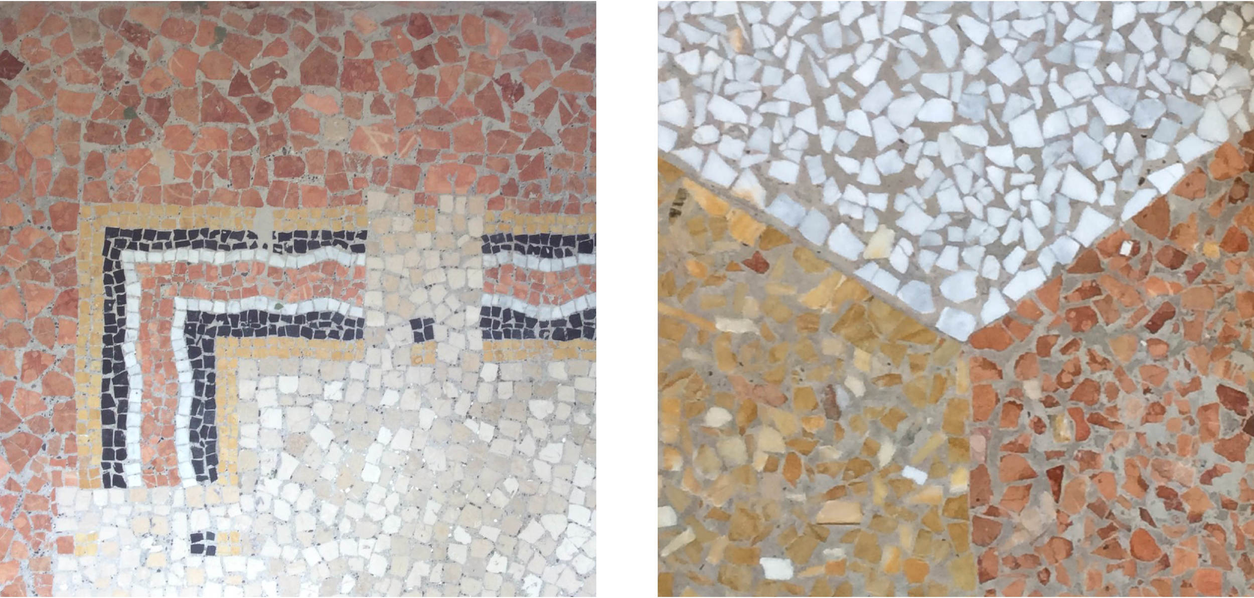Intricate terrazzo details from the Proposte Villas.