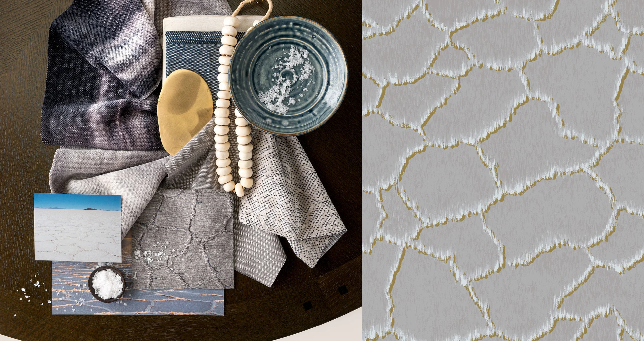 Jiun Ho Textile - Salar Collection - Original art, sourcing, color work and photo styling in collaboration with Jiun Ho for his debut upholstery line.