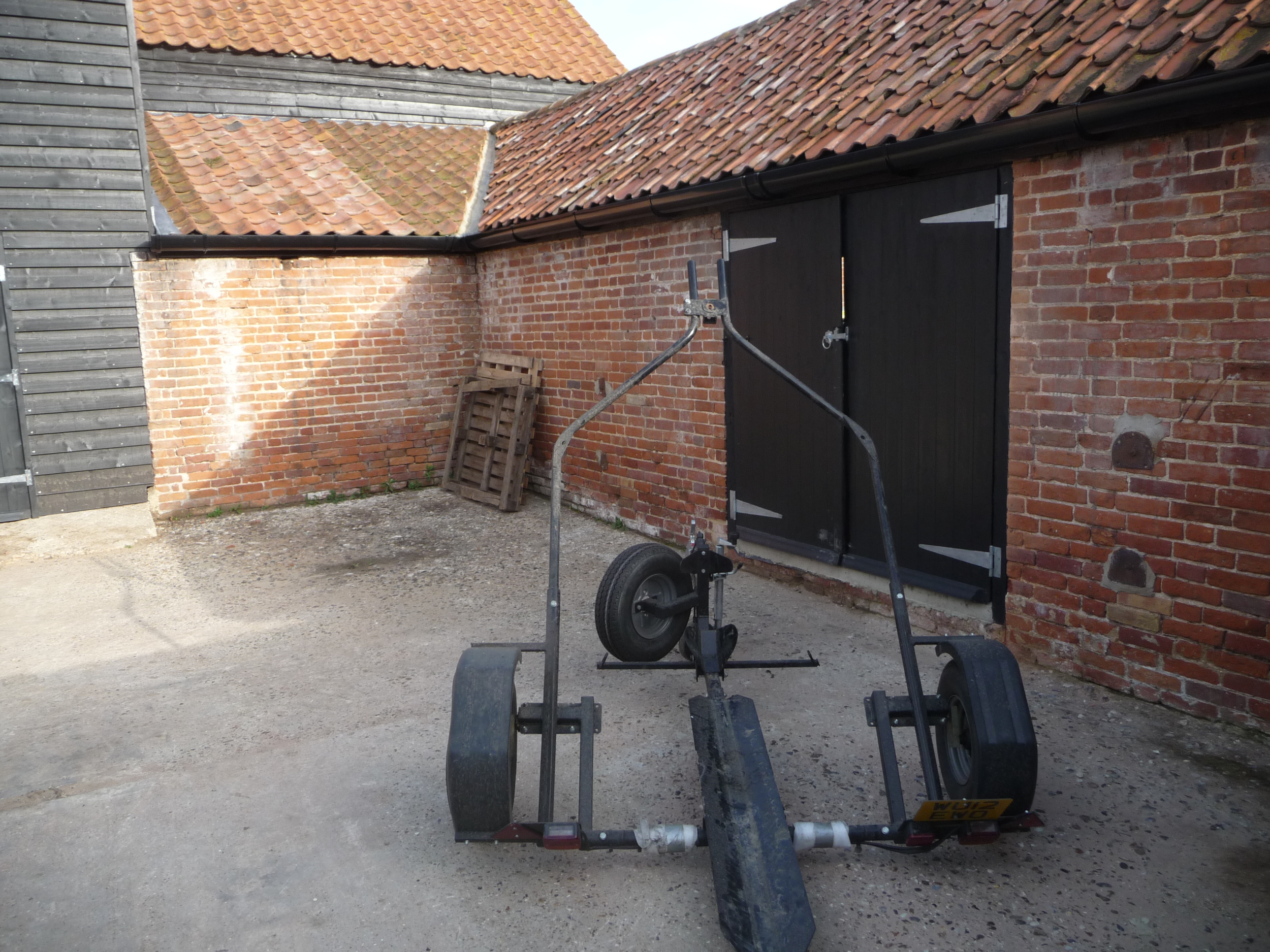 Trailer in loading position - rear view