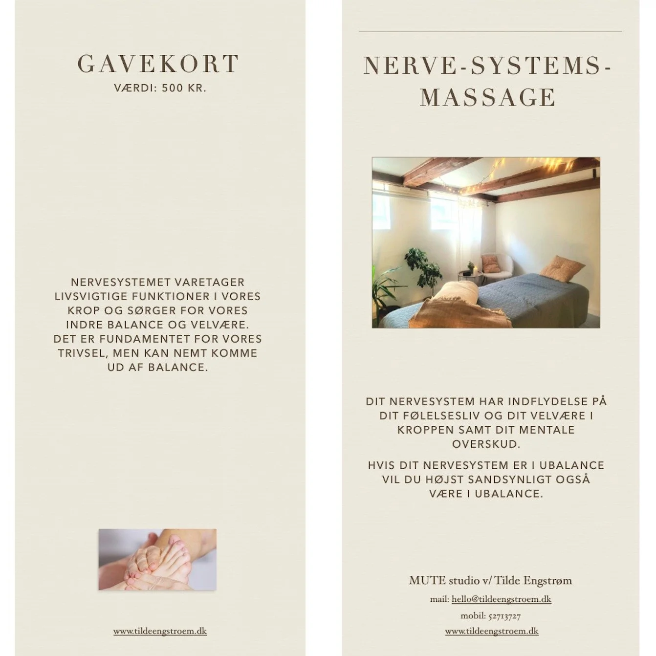 #JULE_KONKURRENCE 
Mangler du den sidste julegave, eller blot en gave til dig selv midt i juletravlheden? Jeg udlodder et gavekort til en session Nervesystems-massage (60 minutter) i det nye &aring;r. I behandlingen bl&oslash;dg&oslash;r jeg dit bind