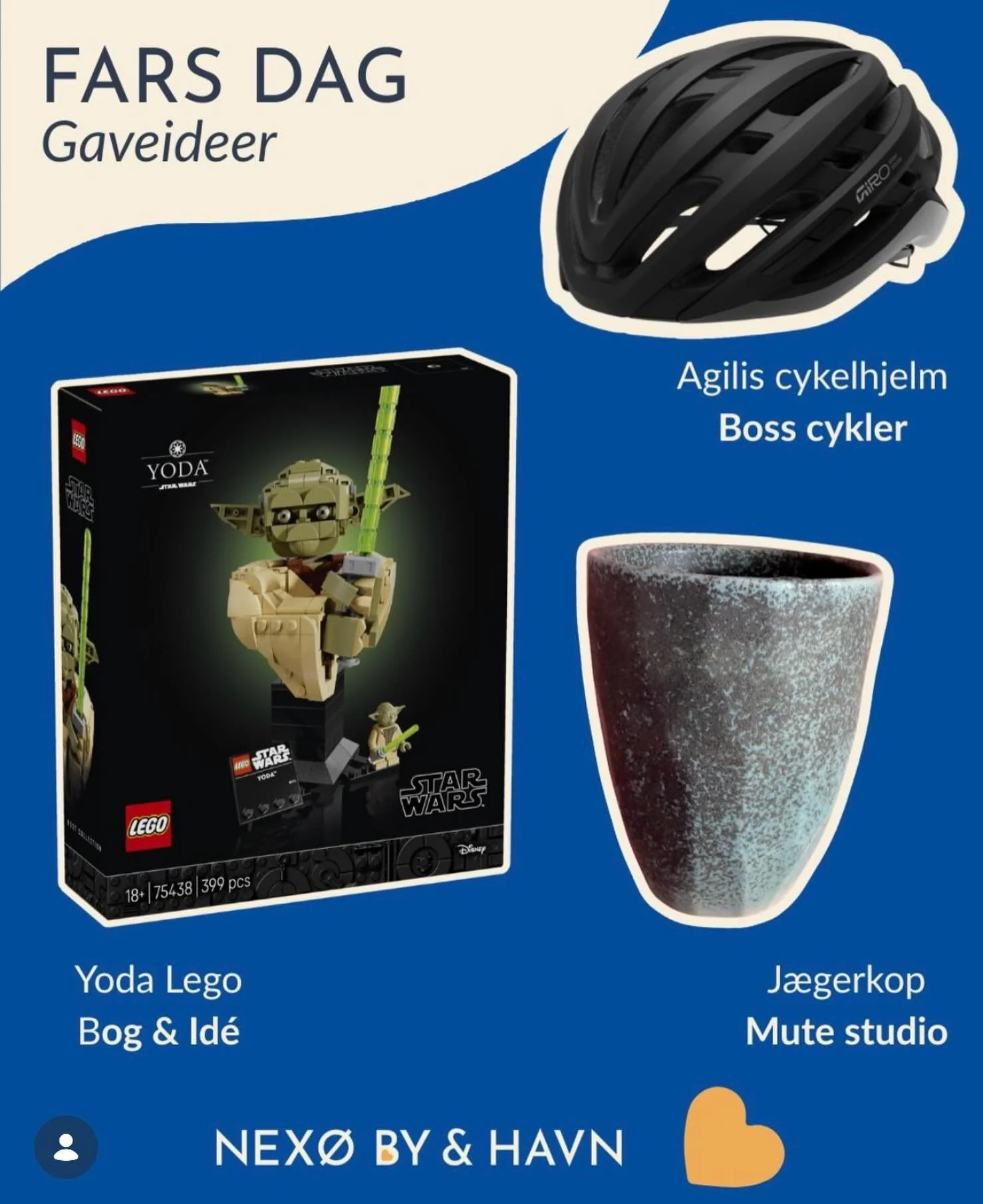 D. 5. juni er Fars dag.. M&aring;ske han &oslash;nsker sig en J&aelig;gerkop fra MUTE-studio eller andet fra de lokale erhvervsdrivende i Nex&oslash;? #nex&oslash;byoghavn #farsdag #mutestudio