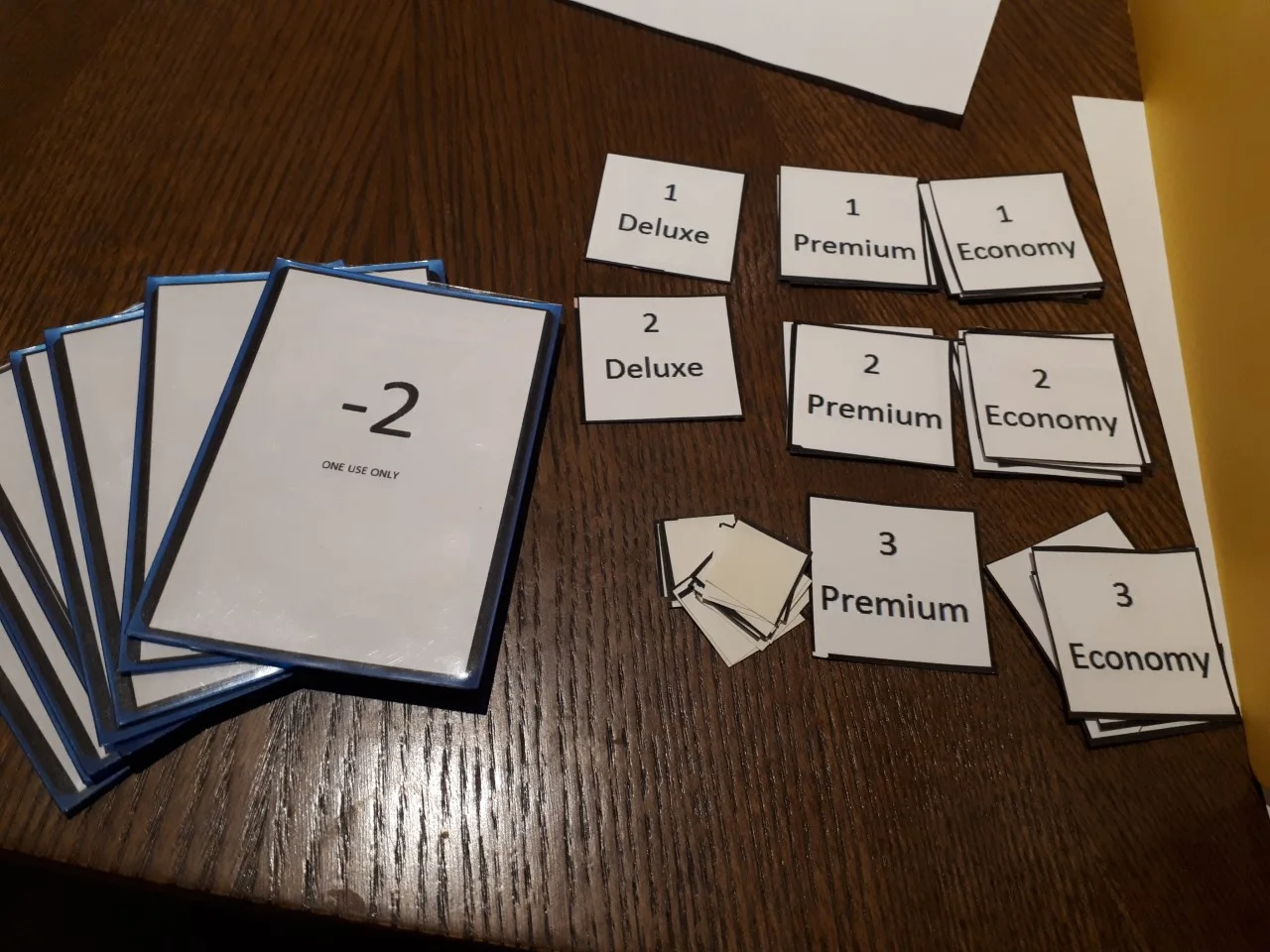 Goods & shares tokens on the right, and the pricing vote cards on the left.