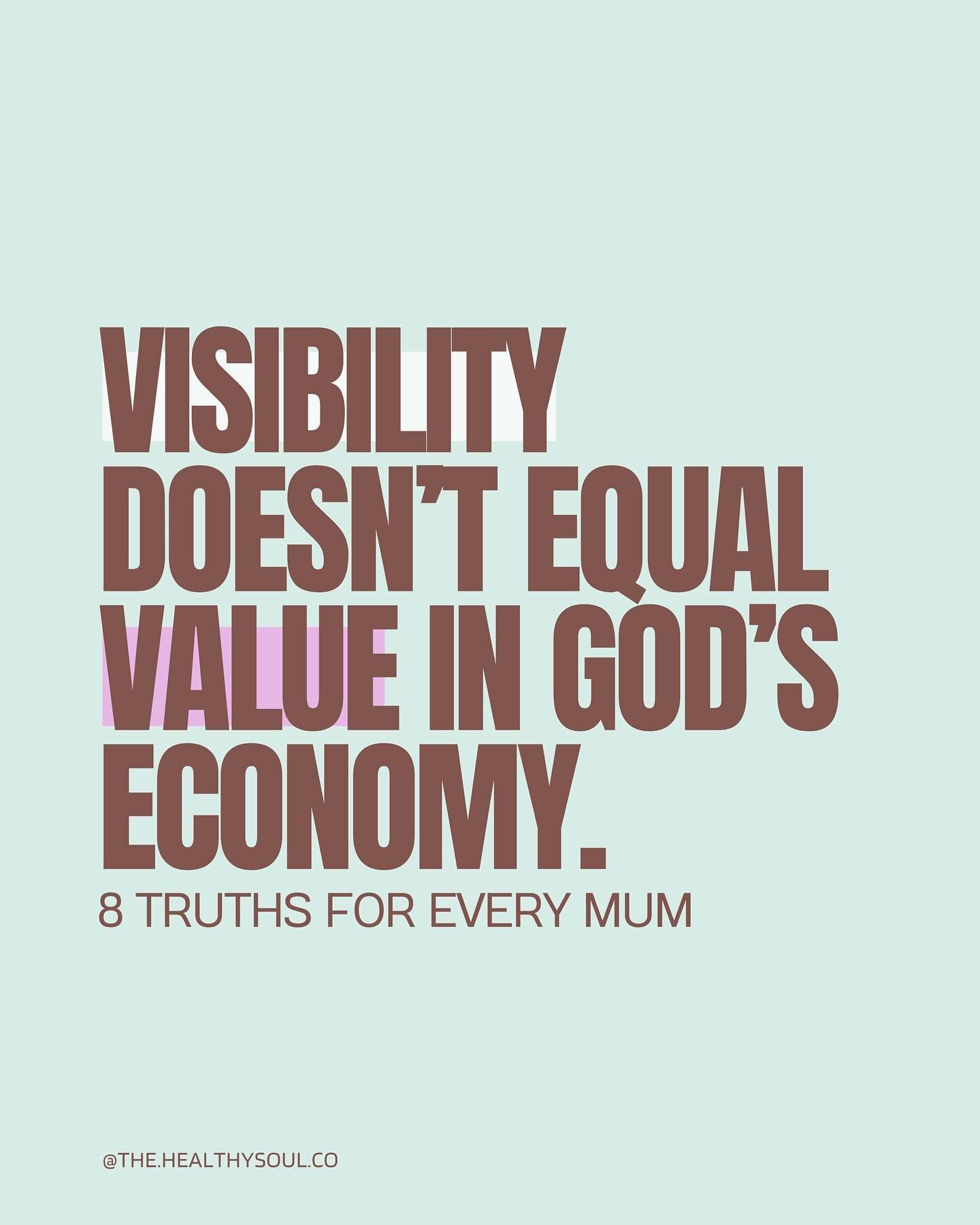 8 truths for every mum!

1. You are chosen
2. You are seen
3. You&rsquo;re graced for this
4. What you do matters
5. Your time is never wasted (it&rsquo;s invested)
6. Your prayers are powerful 
7. You&rsquo;re more than enough (In Him)
8. You can wa