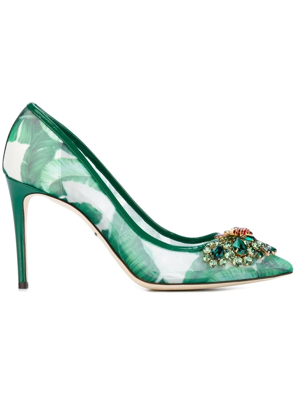  Dolce & Gabbana Embellished banana leaf printed pumps, FarFetch.com