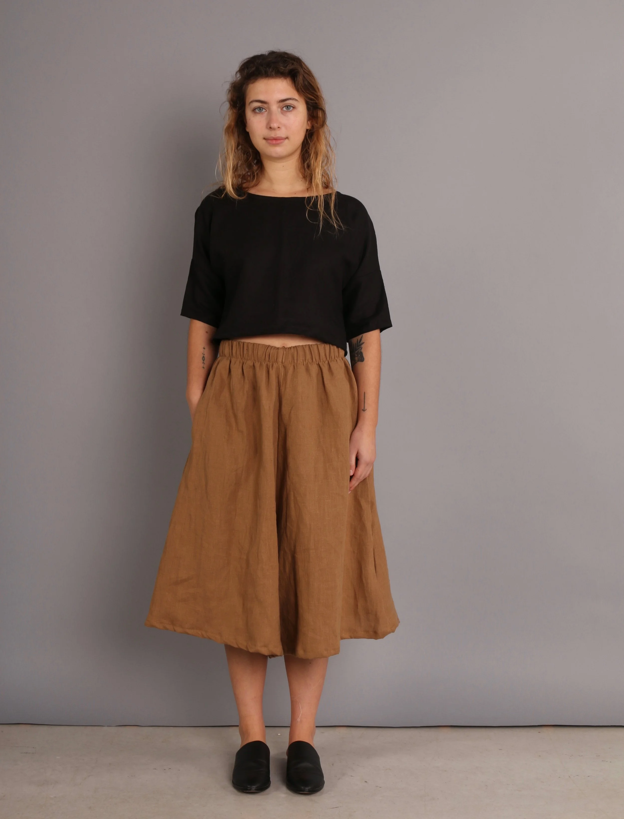 Conscious Clothing, sustainable, handmade, eco friendly, low impact, neutral culottes