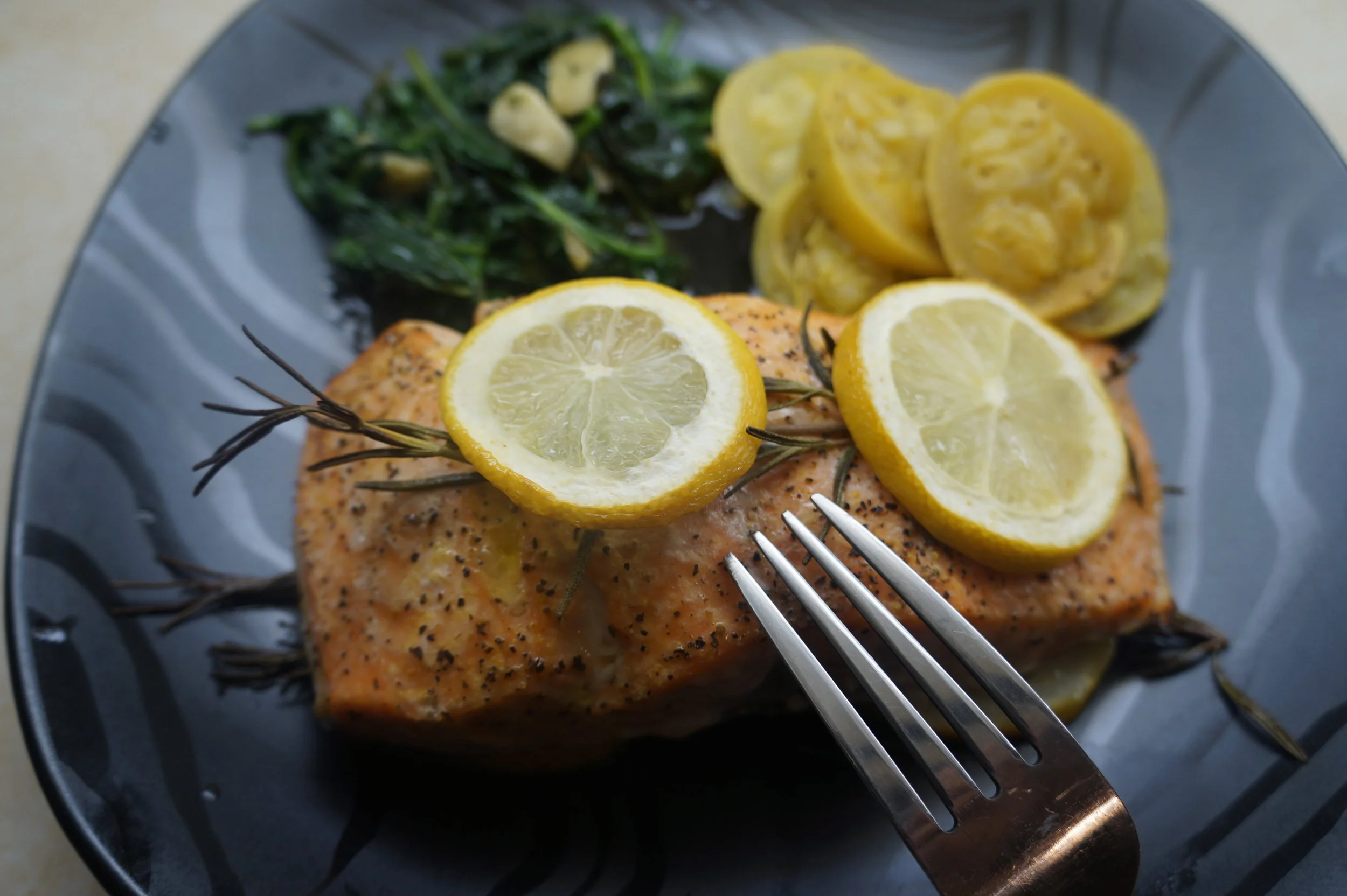 Andrea Fenise Lemon and Rosemary Baked Salmon Recipe