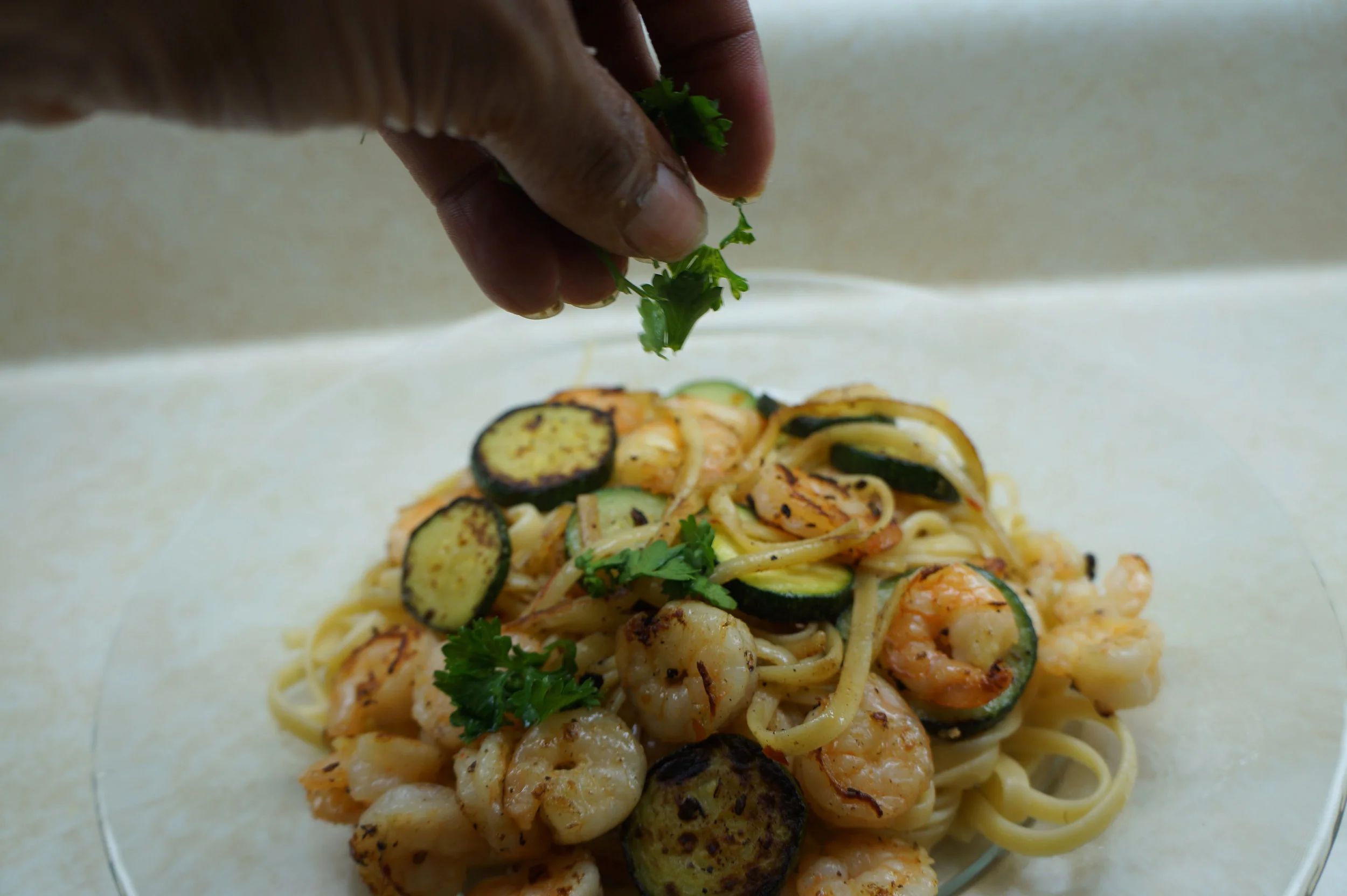 Andrea Fenise Memphis Food Blooger Shrimp and Zucchini Scampi