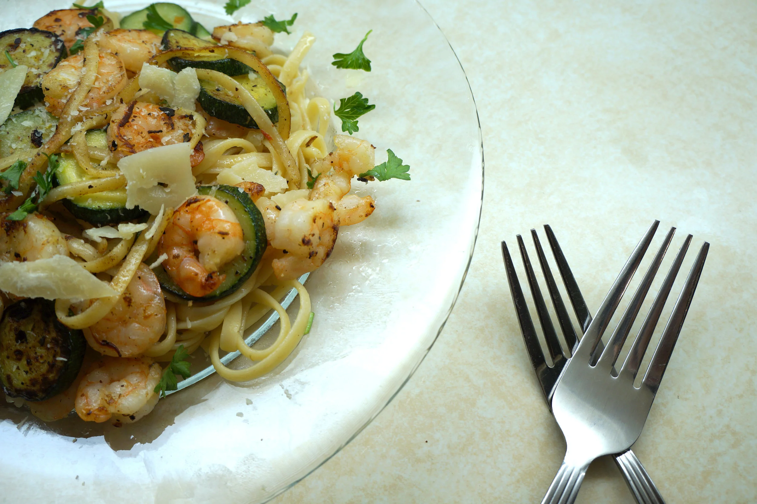 Andrea Fenise Memphis Food Blooger Shrimp and Zucchini Scampi