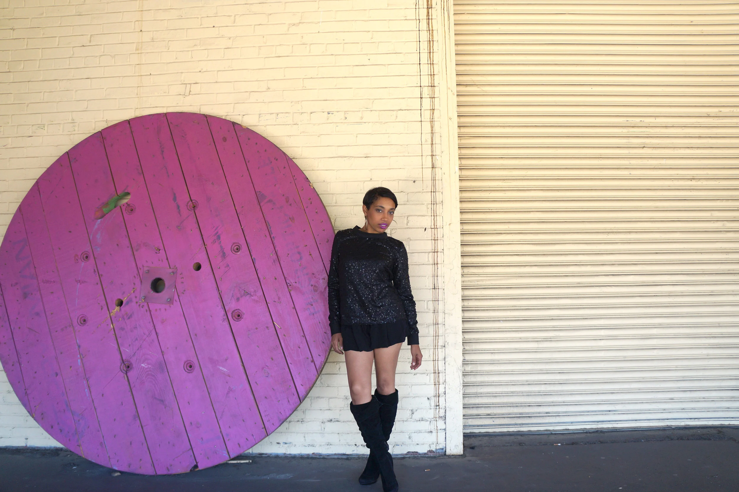 Andrea Fenise Memphis Fashion Blogger styles black sequin pullover top