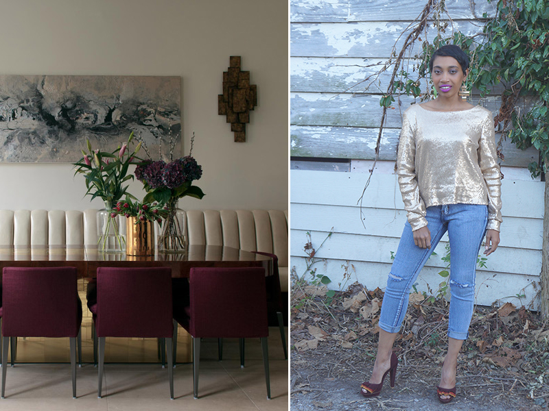 Andrea-Fenise-Turn-Your-Room-Into-An-Outfit-Maroon and Gold