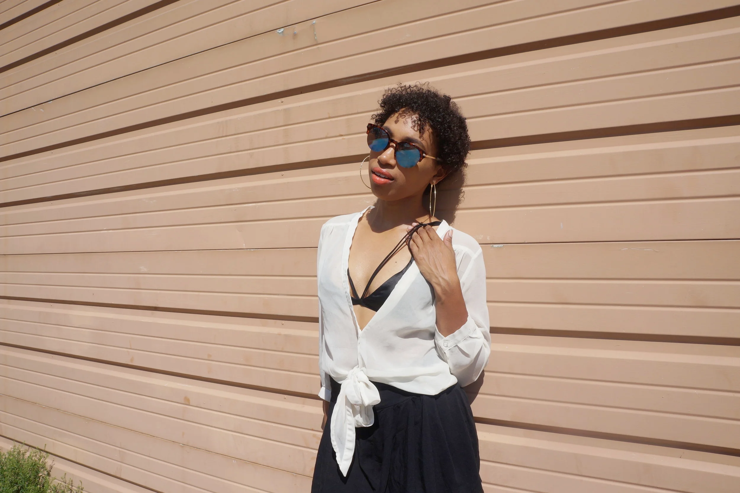 Andrea Fenise Memphis Fashion Blogger styles a bralette 