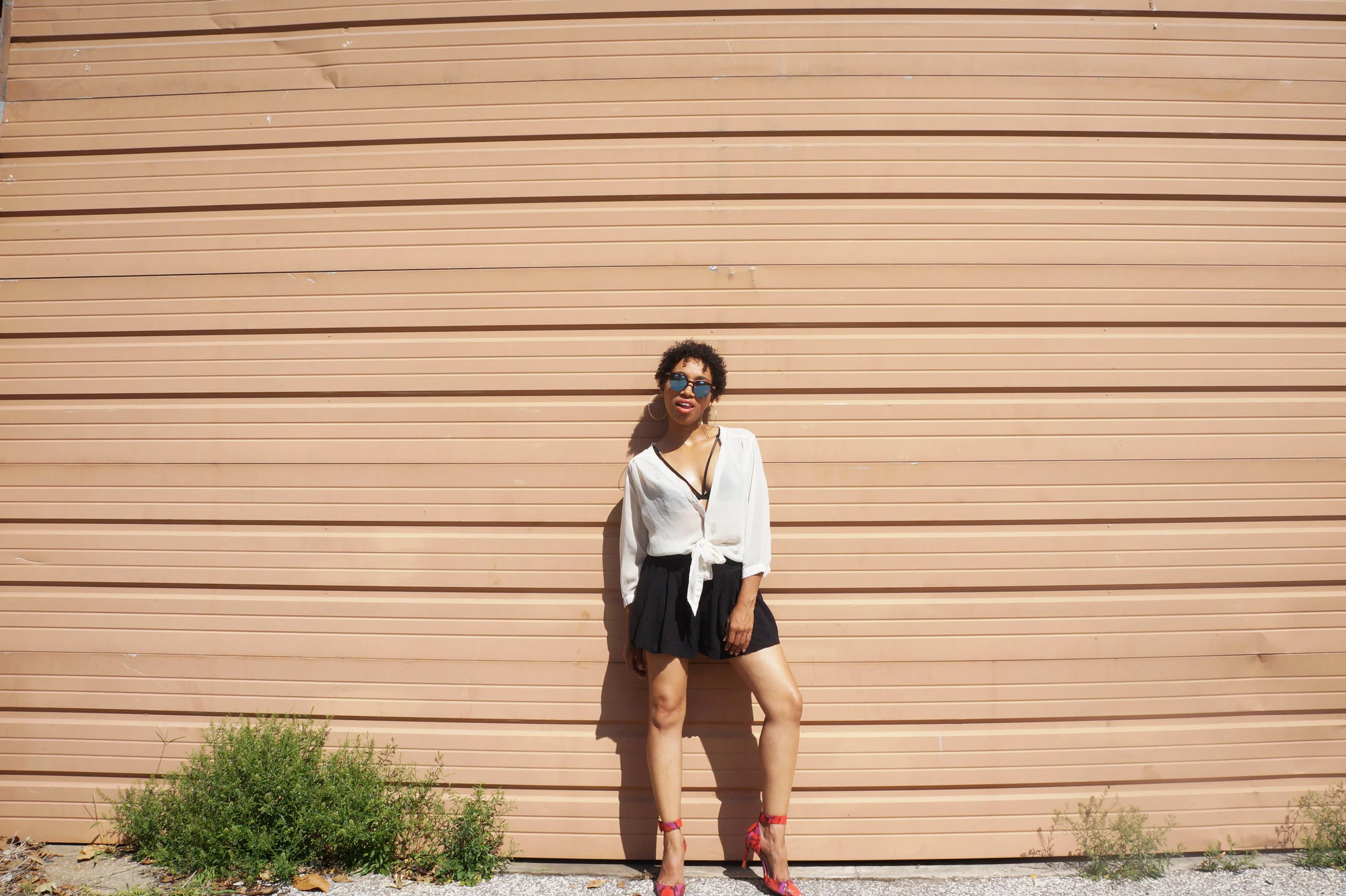 Andrea Fenise Memphis Fashion Blogger styles a bralette