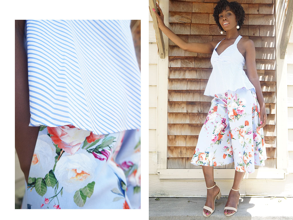 Andrea Fenise Memphis Fashion Blogger shares floral culotte style story