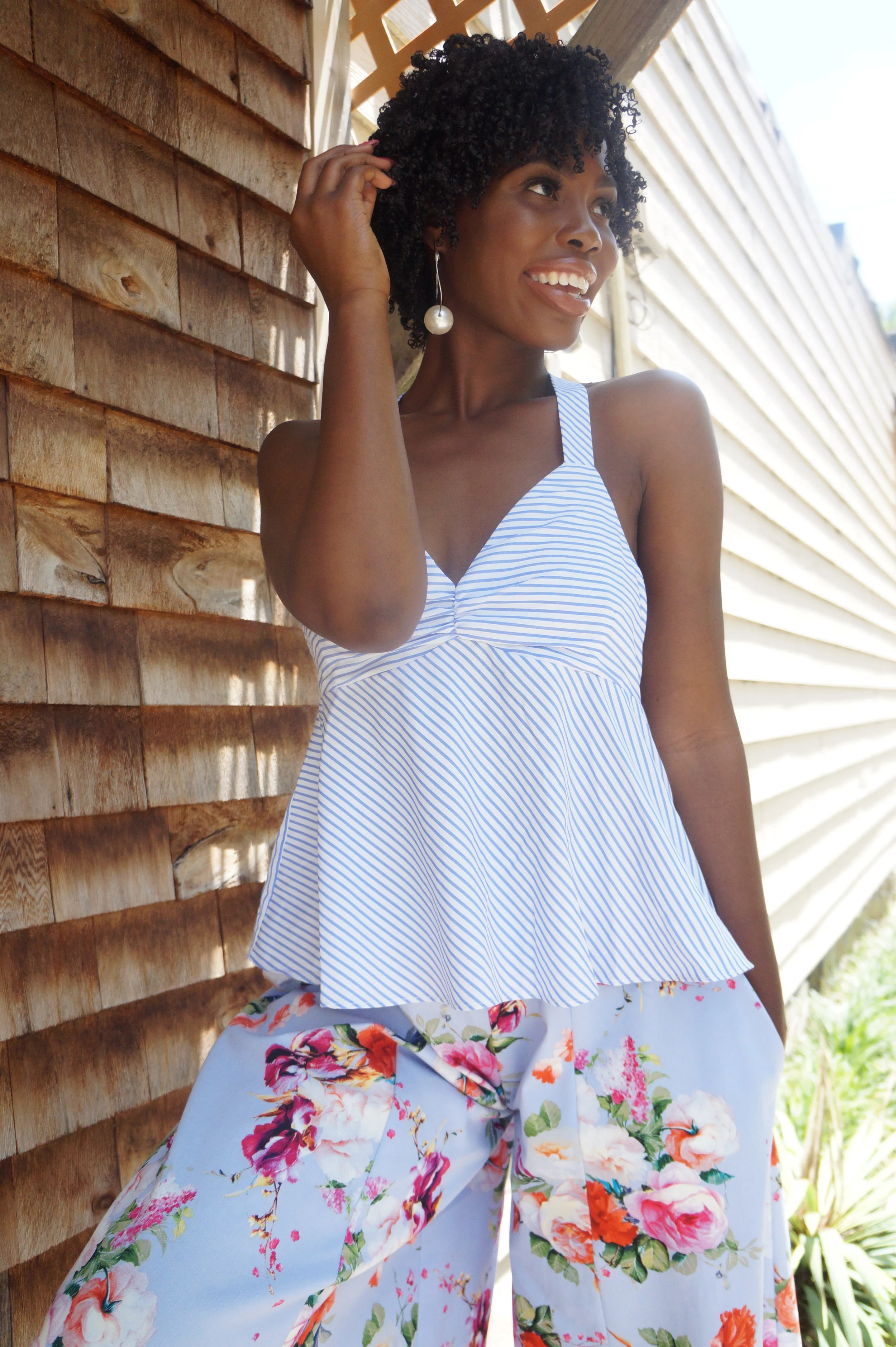 Andrea Fenise Memphis Fashion Blogger shares floral culotte style story