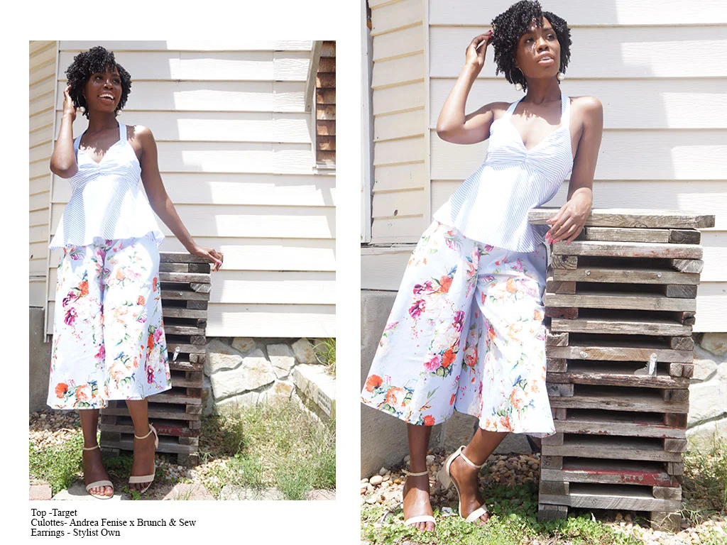 Andrea Fenise Memphis Fashion Blogger shares floral culotte style story