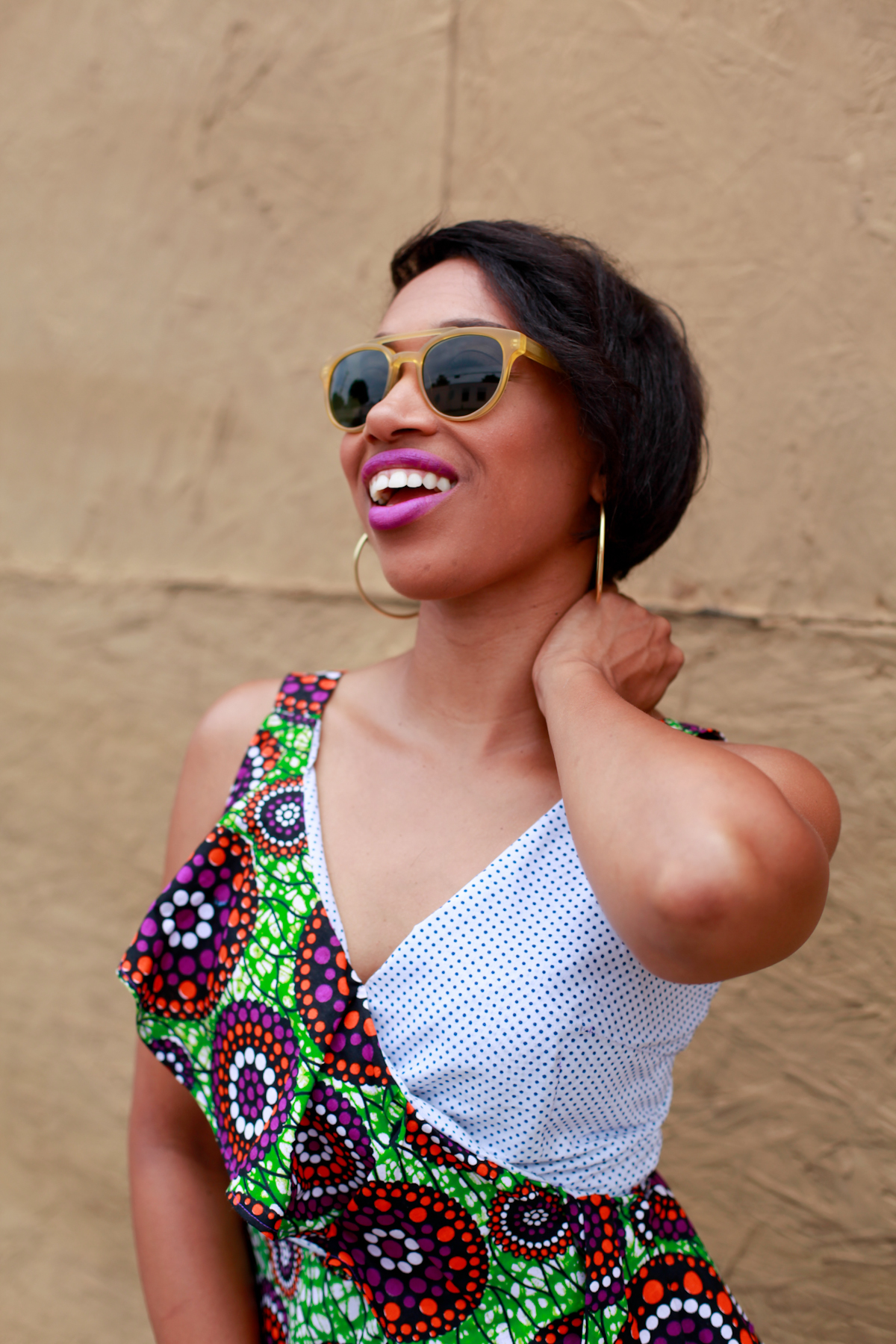 Andrea Fenise Memphis Fashion Blogger styles a african print top